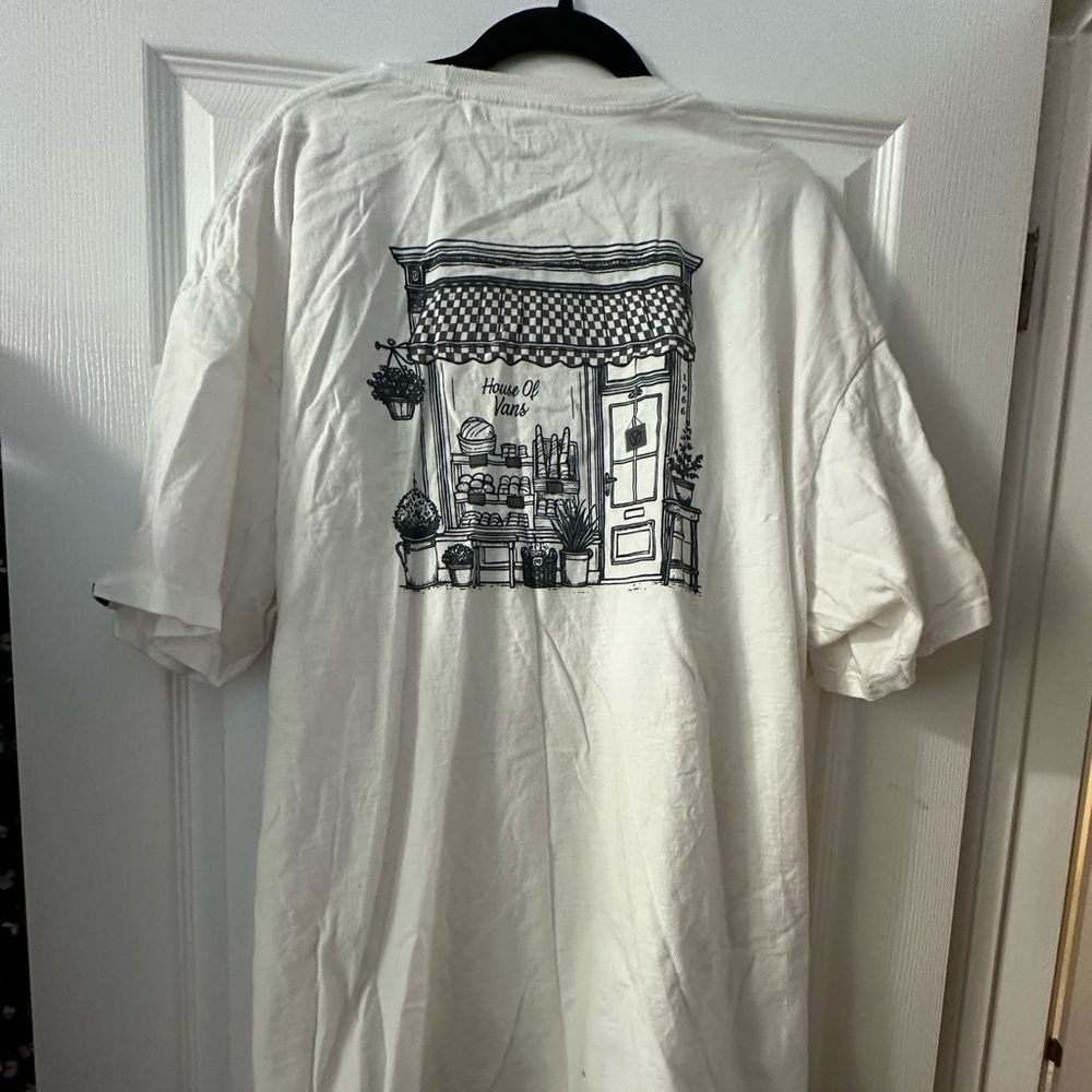 Vans White Tee with Black Graphic
